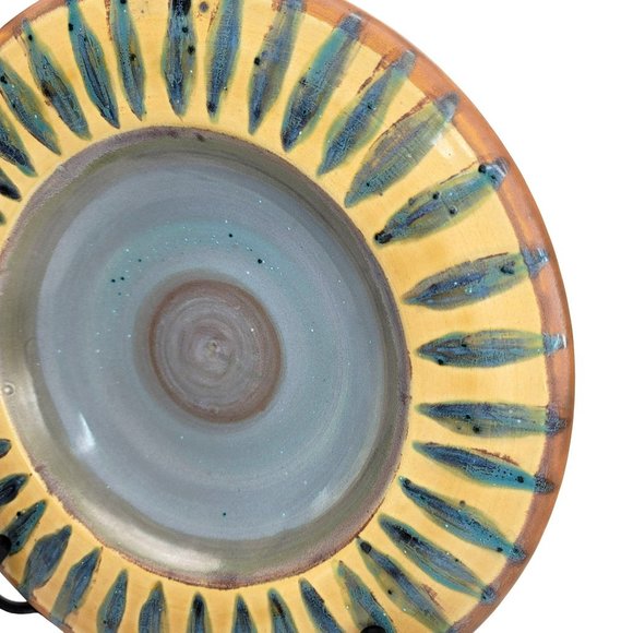 Sooz Glazebrook Art Pottery Bowl Plate Wild Daisy Signed Cypress Swirl JS8134 - Picture 3 of 8